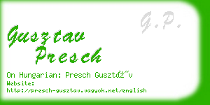 gusztav presch business card